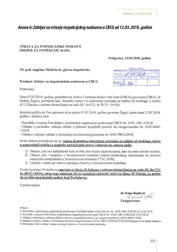 Mobbing and gender based discrimination in Montenegro by Irena Radovic - Page 223