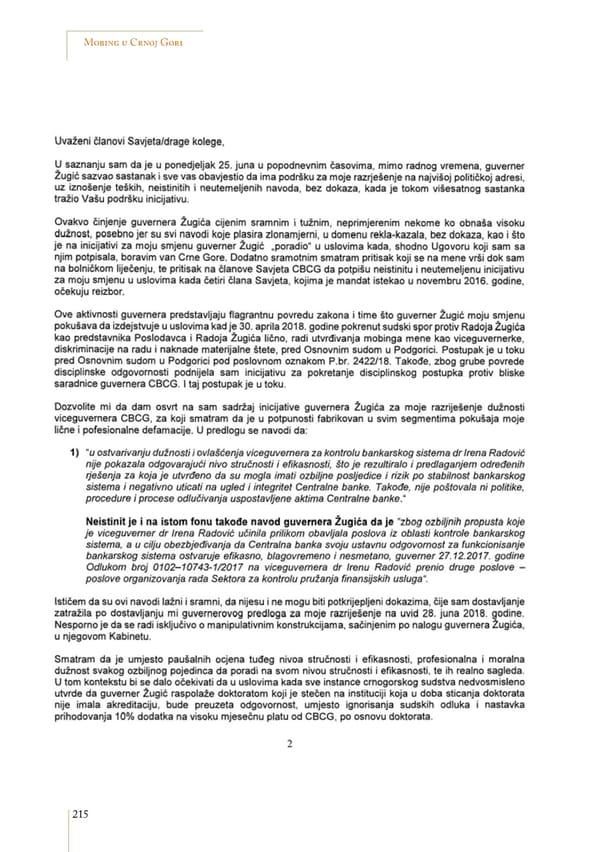 Mobbing and gender based discrimination in Montenegro by Irena Radovic - Page 226