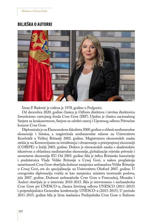 Mobbing and gender based discrimination in Montenegro by Irena Radovic - Page 232