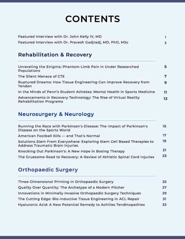 Penn Healthcare Review Fall 2023 Journal— Sports Medicine - Page 4