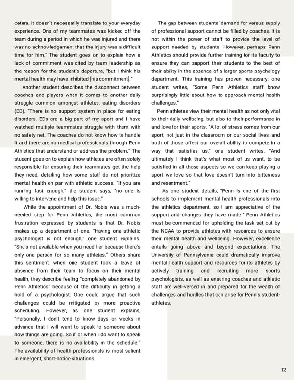 Penn Healthcare Review Fall 2023 Journal— Sports Medicine - Page 17