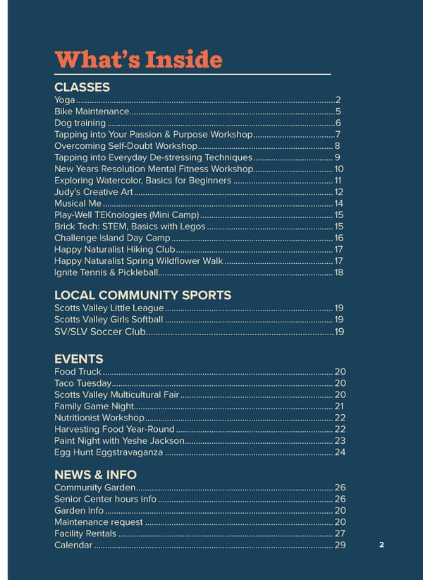 SV Parks and Rec Winter Spring 2023 2024 Guide - Page 3