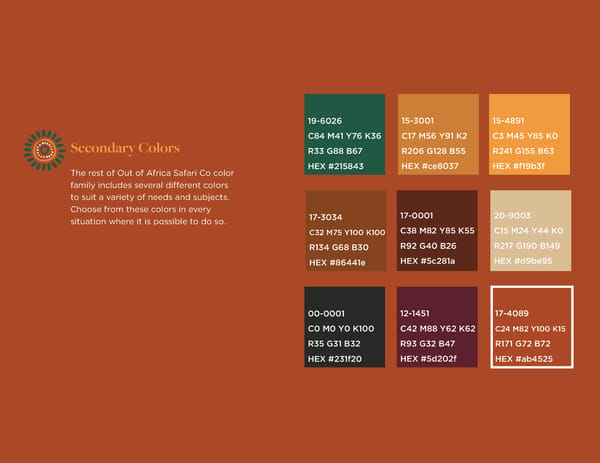 Out of Africa Safari Branding Guidelines - Page 10