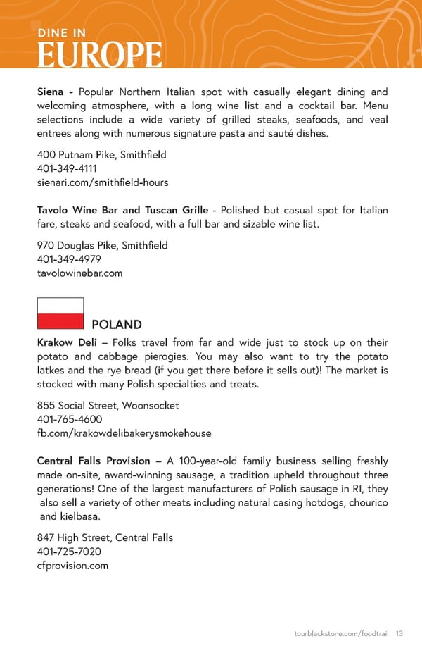 Blackstone Valley International Food Trail Guide - Page 13