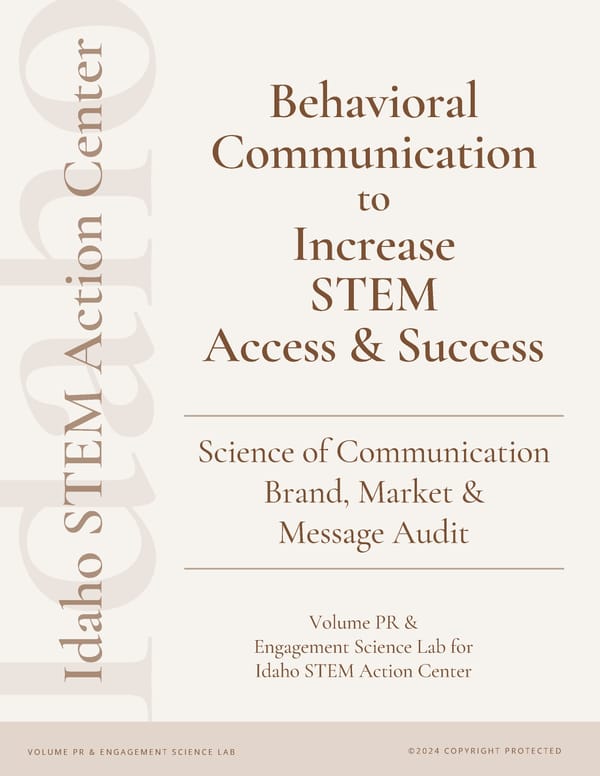 Communication Audit & Civil Influence for Idaho STEM Action Center - Page 1