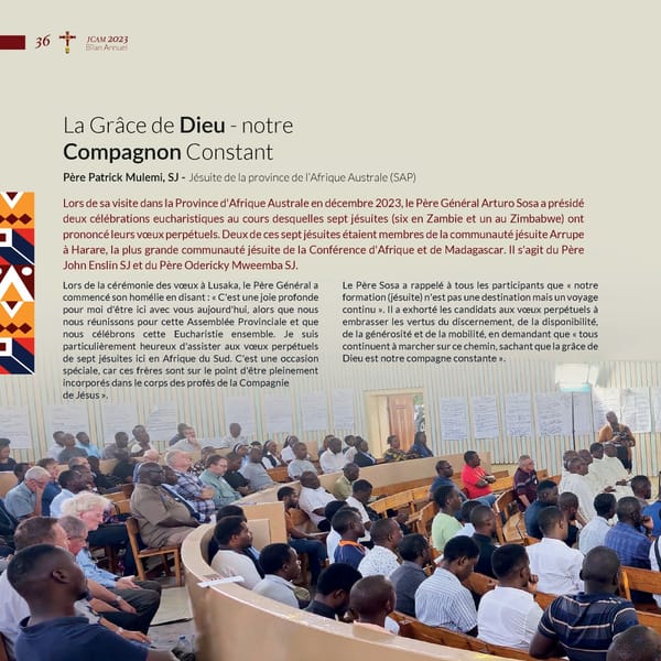 Conférence des Jésuites d'Afrique et de Madagascar Revue annuelle 2023 - Page 38