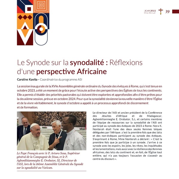 Conférence des Jésuites d'Afrique et de Madagascar Revue annuelle 2023 - Page 41