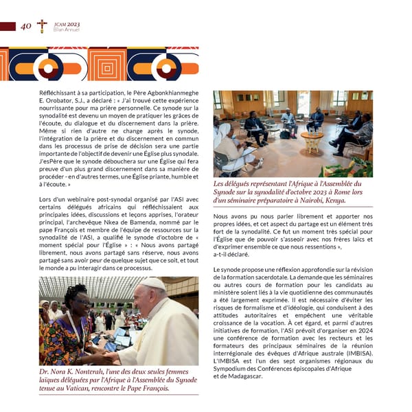 Conférence des Jésuites d'Afrique et de Madagascar Revue annuelle 2023 - Page 42