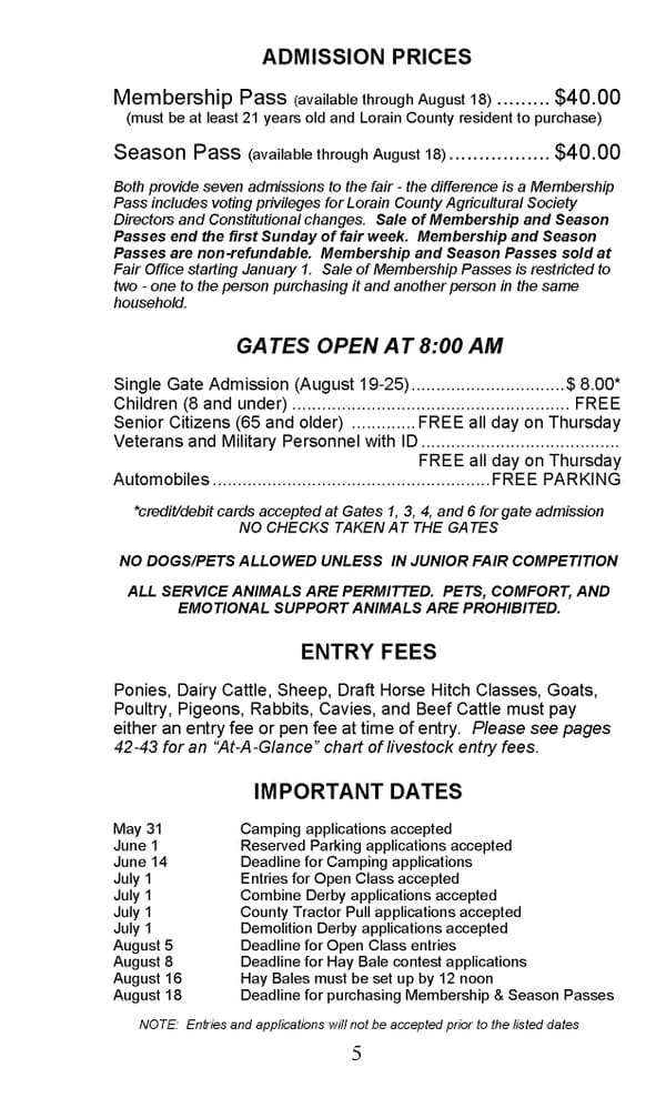 2024 Lorain County Fair Premium Book - Page 7