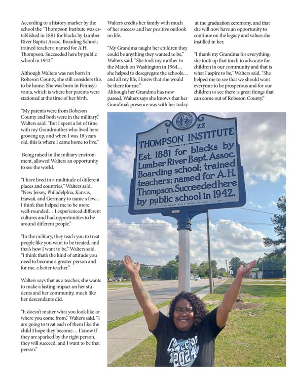 Fall 2024 edition of SOAR Magazine by Robeson Community College - Page 15