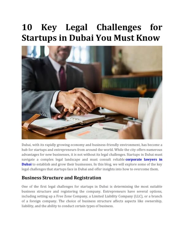 10 Key Legal Challenges for Startups in Dubai You Must Know - Page 1