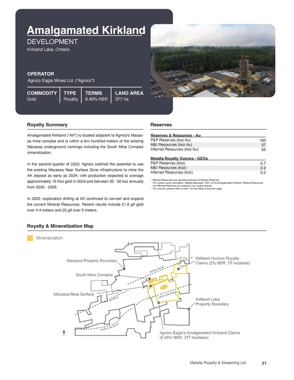 Metalla Asset Handbook  - Page 21