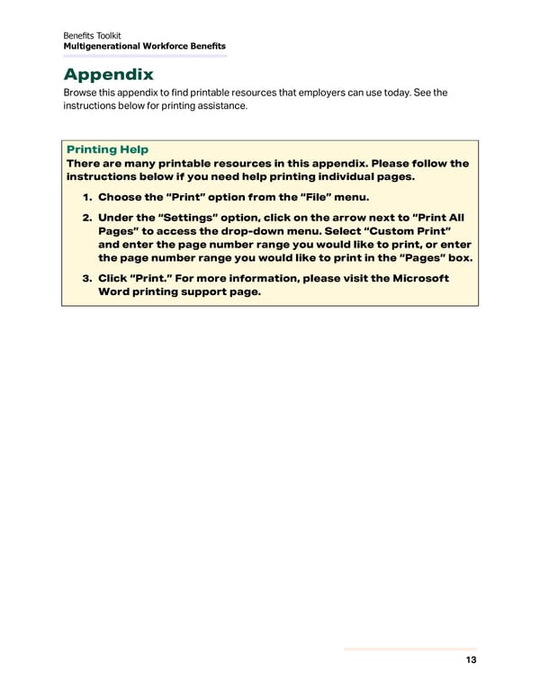 Multigenerational Workforce Benefits - Benefits Toolkit - Page 13