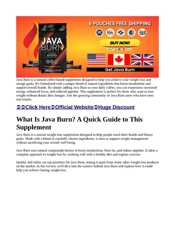 Java Burn Reviews Price, Benefits, Pros, Cons, Uses & Reviews? - Page 1