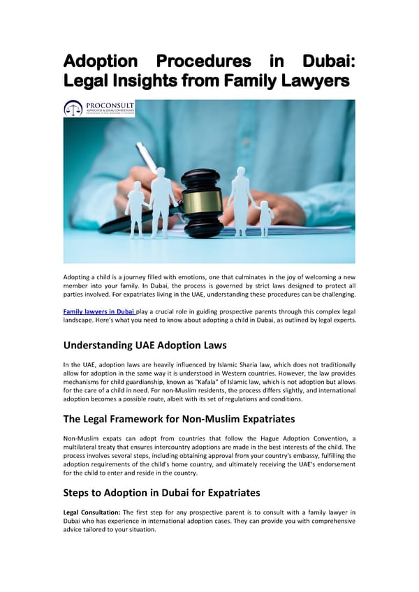 Adoption Procedures in Dubai Legal Insights from Family Lawyers - Page 1