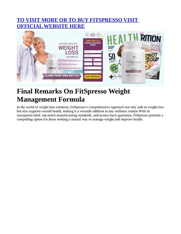 FitSpresso Supplement (Justified Consumer Warning) It is accomplish Truly Work? - Page 5