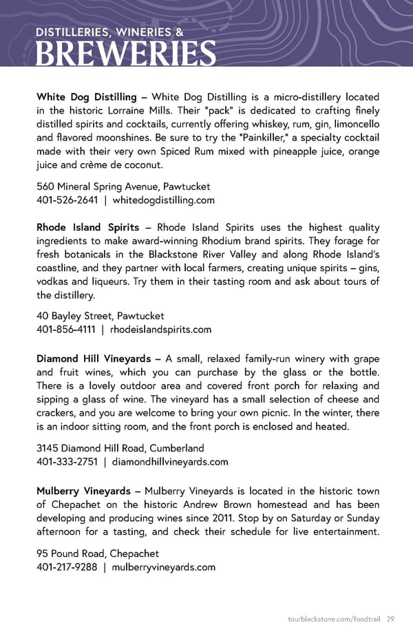 Blackstone Valley International Food Trail Guide - Page 29