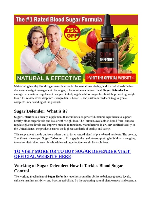 Sugar Defender (LEGIT OR HYPE) — Does It Really Work? - Page 1