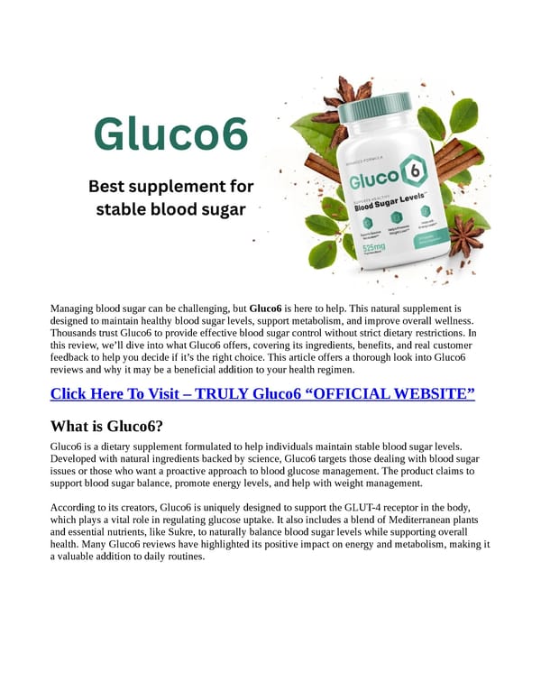 Gluco6 (USER GUIDE) "STEP BY STEP INFO" HOW TO USE? READ FULL ARTICLE! - Page 1