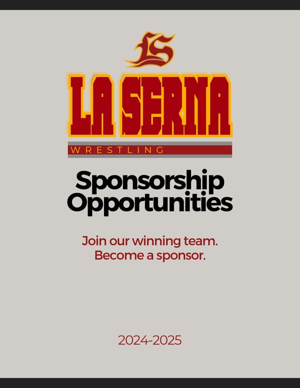 La Serna Wrestling Sponsorship Opportunities - Page 1