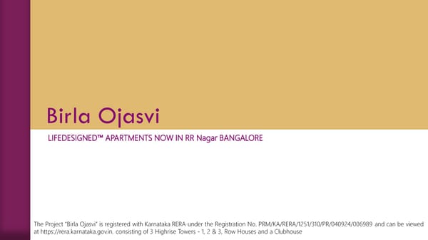 Birla Ojasvi Bangalore Homes - Page 1